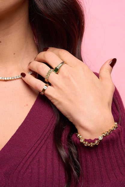 Amber Circle Gem Bracelet