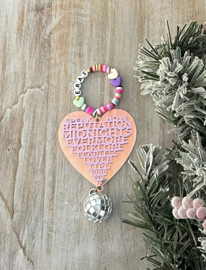 Taylor Swift ERAS heart ornament