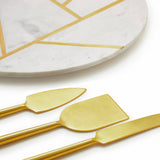Infinia Marble Cheese Board with Gold Knives