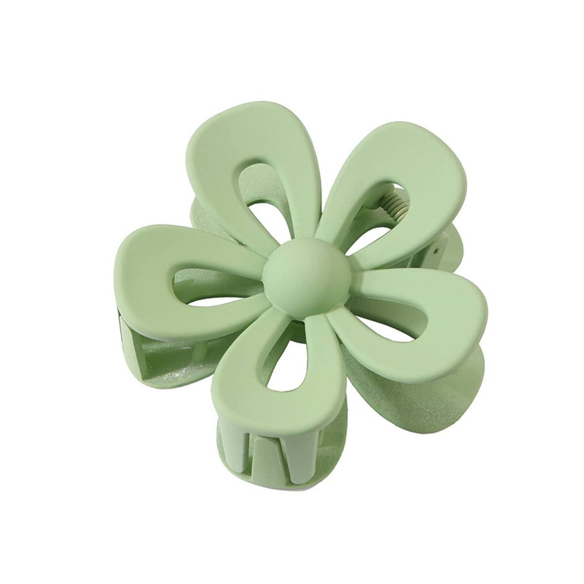 FROSTED ACRYLIC HOLLOW FLOWER HAIR CLAW CLIPS_CWAHA0404