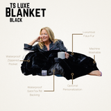 Black TS Luxe Faux Fur Blanket