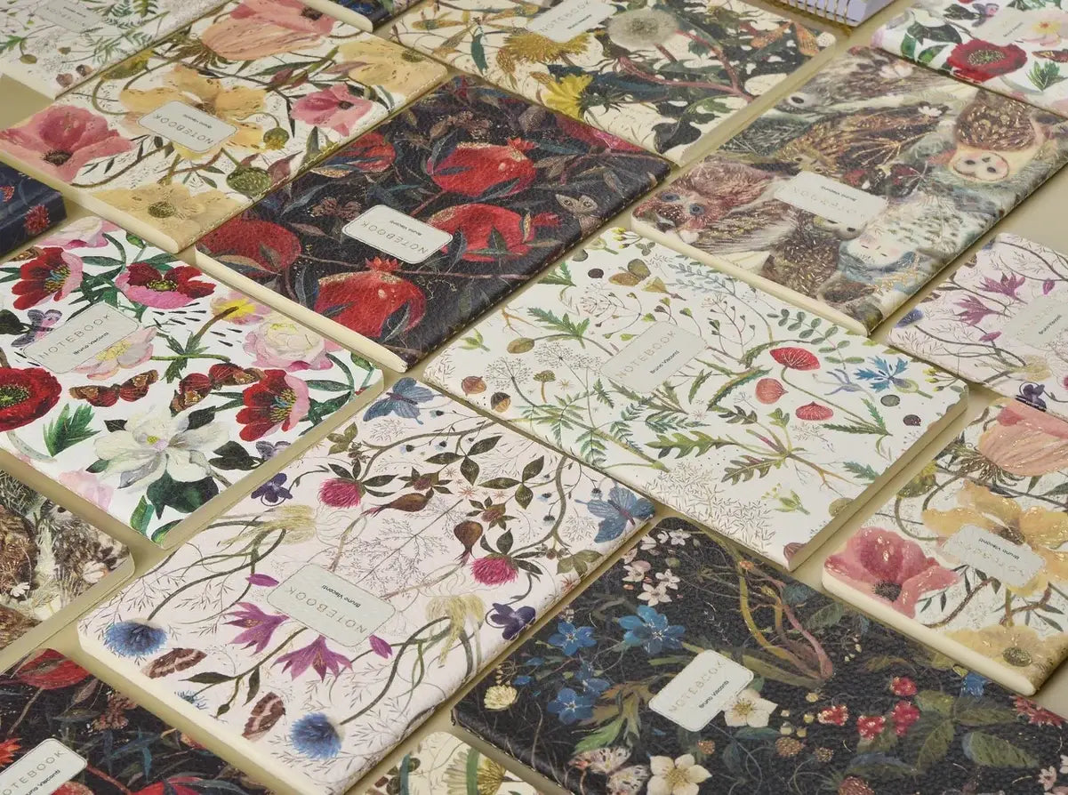 Vegan Leather A5 Notebook - Peonies 