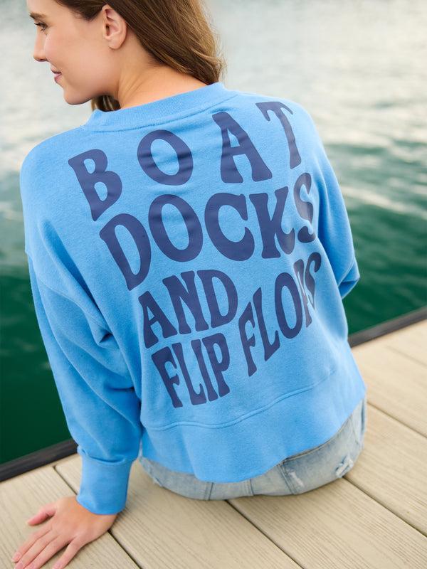 Boat Docks and Flip Flops Relaxed Sweatshirt