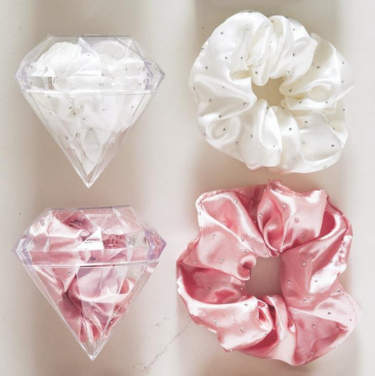 Satin Rhinestone Scrunchie