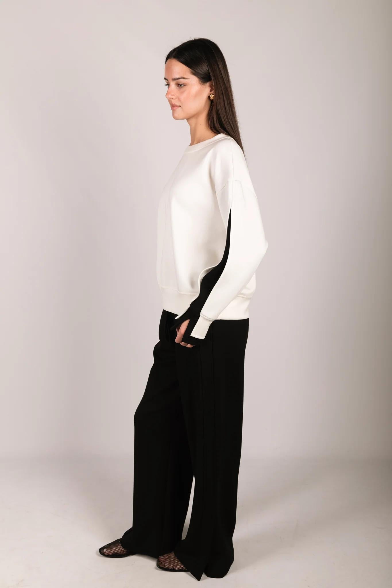 Color Layered Long Sleeve Round Neck Top