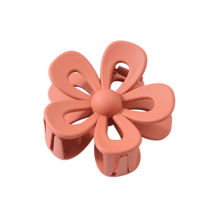 FROSTED ACRYLIC HOLLOW FLOWER HAIR CLAW CLIPS_CWAHA0404