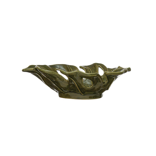Stoneware Leaf Bowl
