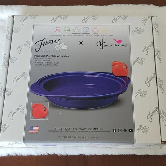 Nora Fleming & Fiesta - Blue Pie Plate