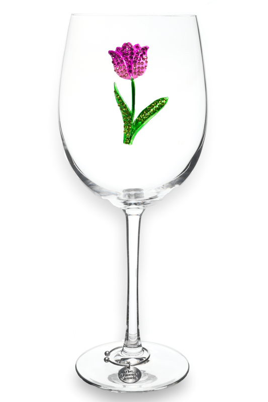 Tulip Jeweled Stemmed Wine Glass