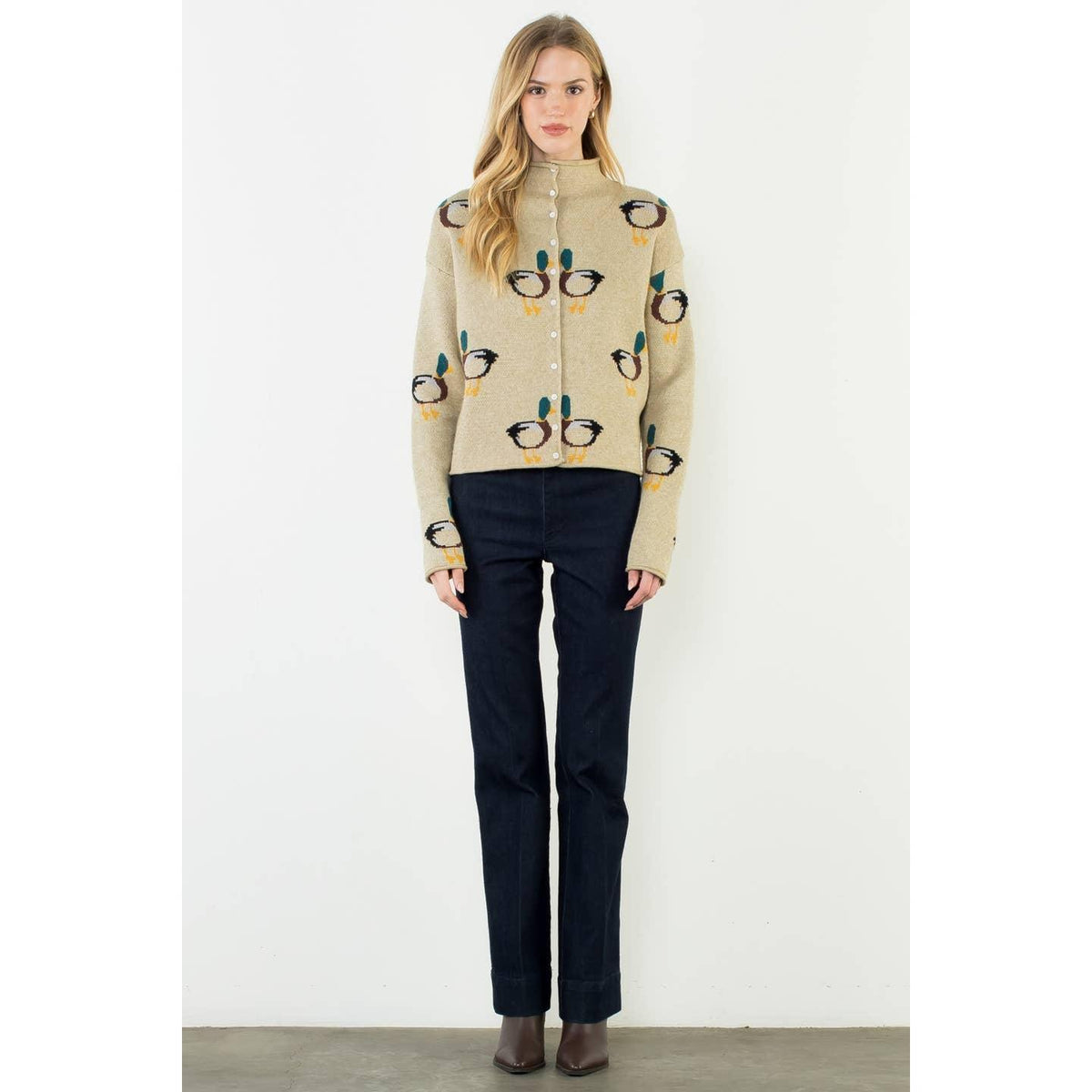 Duck Print Cardigan