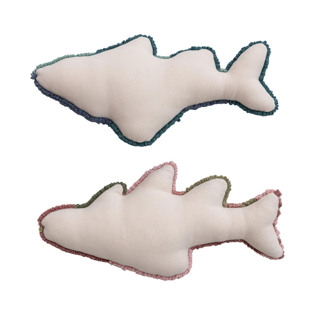 Woven Cotton Tuffed Fish Pillow