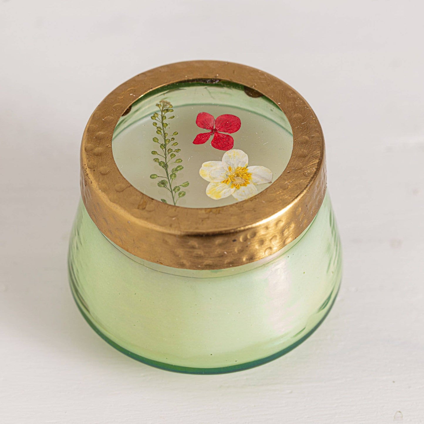 Tomato Vine Small Watercolor Pressed Floral Candle