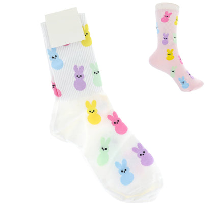 Easter Bunny Knit Rabbit Crew Socks