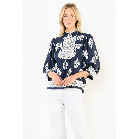 Long Sleeve Pattern Top