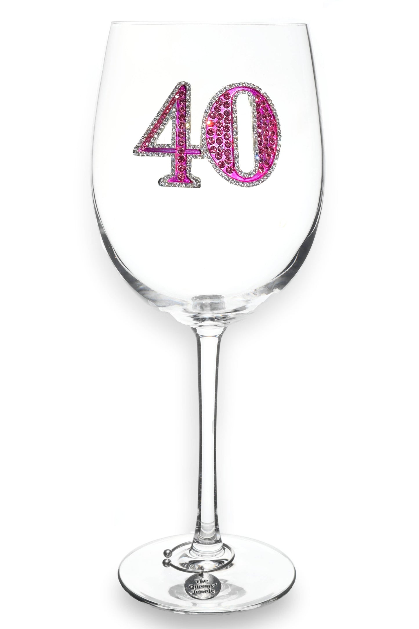 40th Birthday Jeweled Stemmed Wine Glass