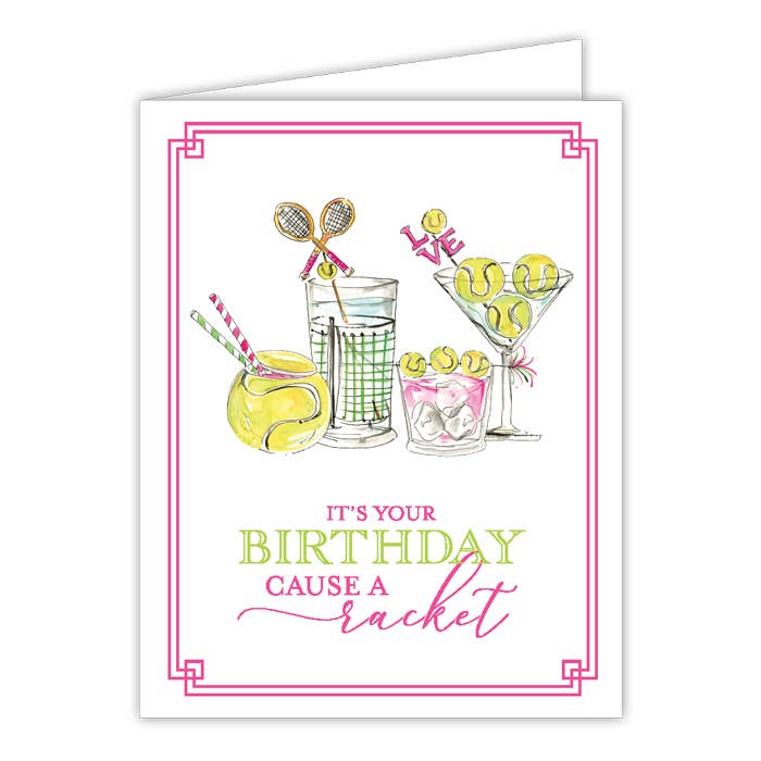 Its Your Birthday Cause Racket Tennis Greeting Card