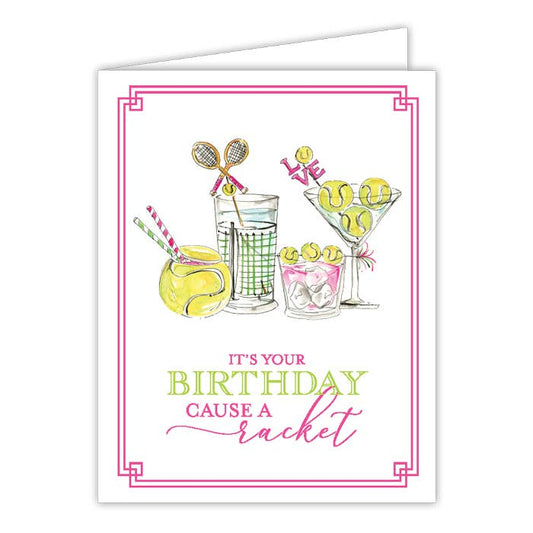 Its Your Birthday Cause Racket Tennis Greeting Card