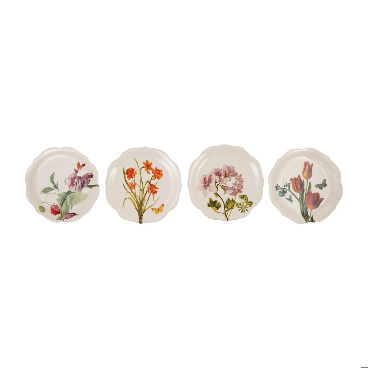 Scalloped Plate with Flowers