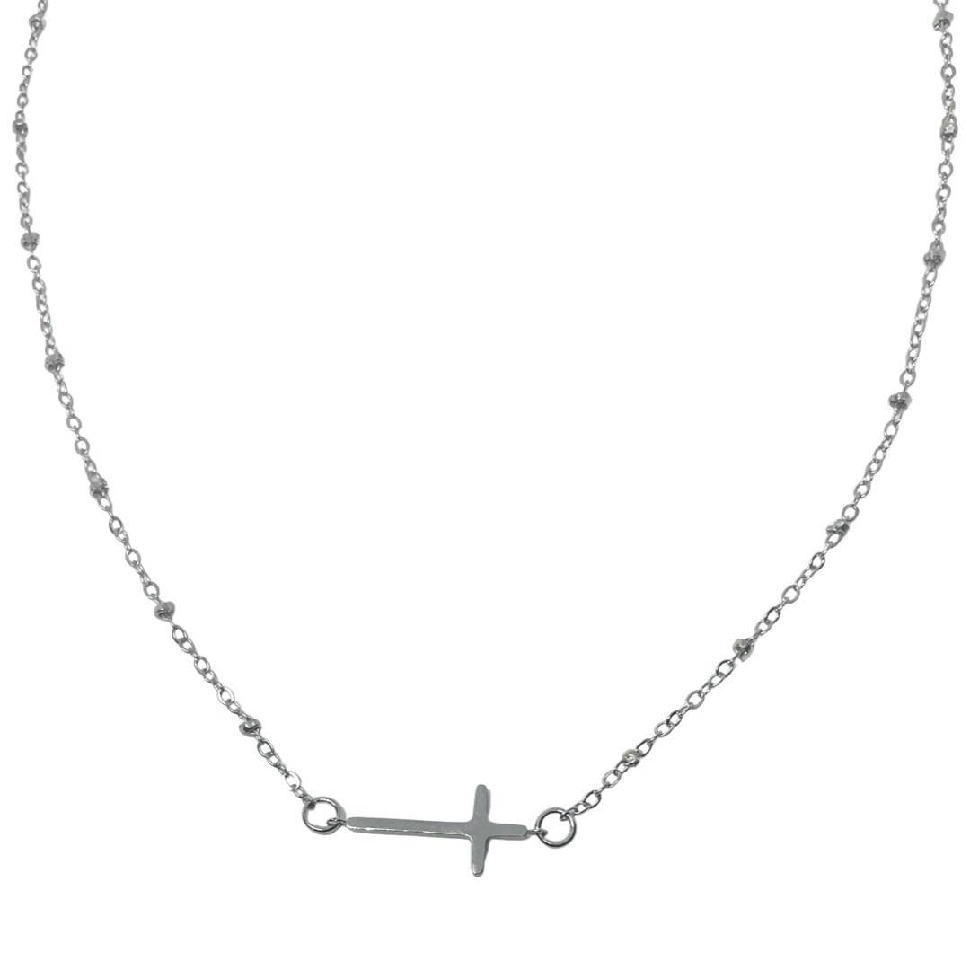 Silver Heavenly Cross Choker