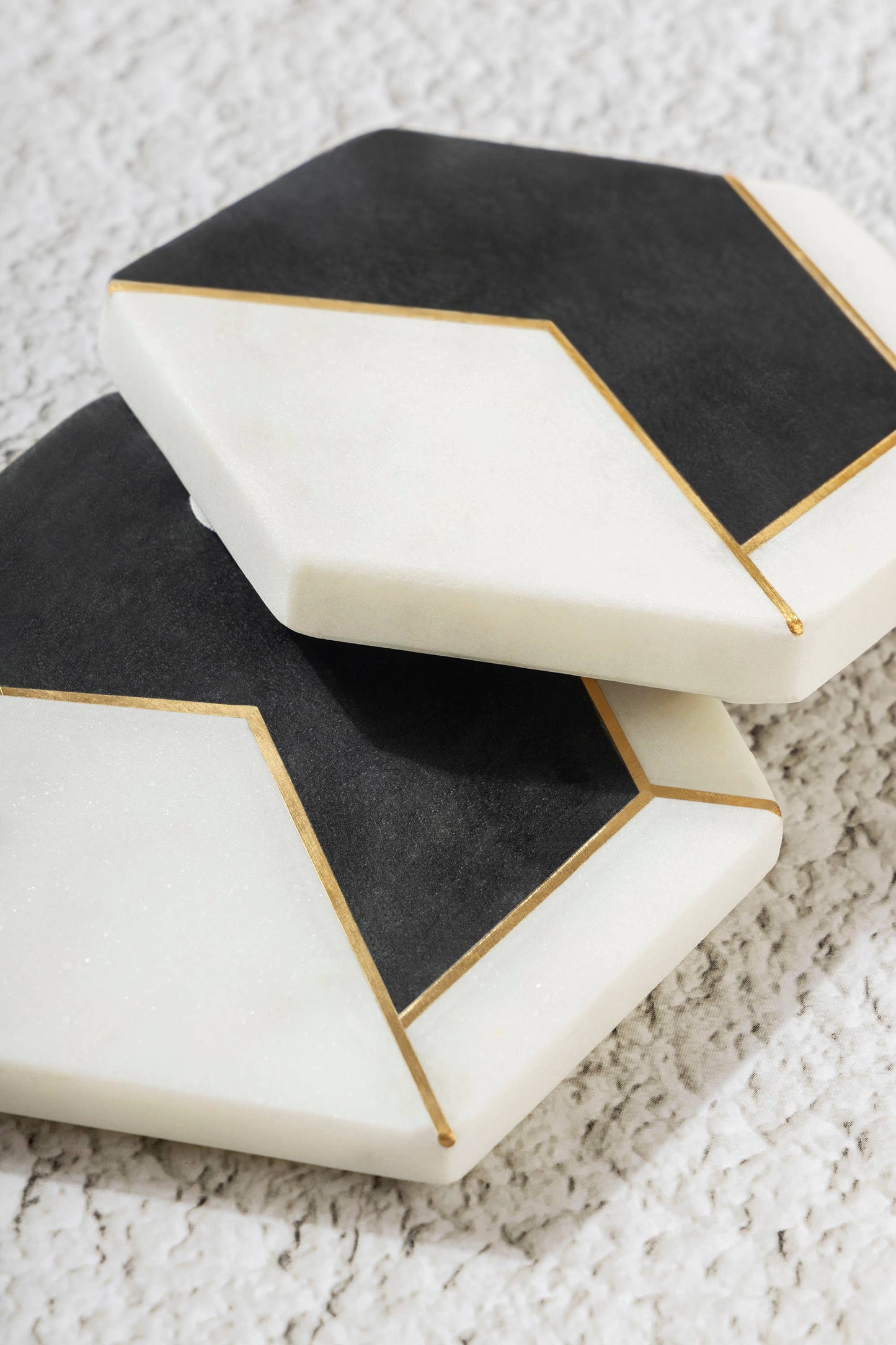 Dakota White Marble Coasters, Set of 4