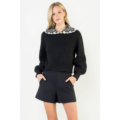 Collared Knit Top