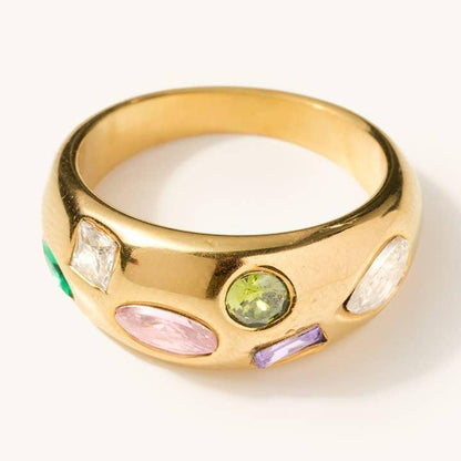 Lizzy Multi Gem Chunky Ring