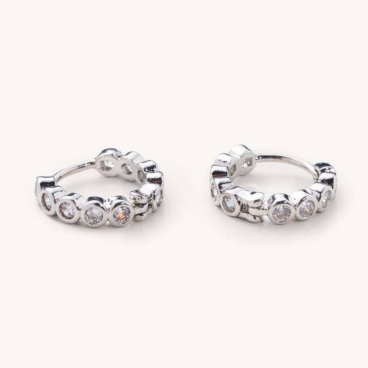 Celia Circle Gem Huggies