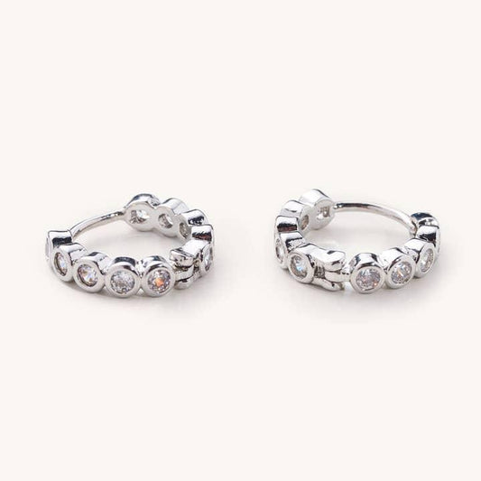 Celia Circle Gem Huggies