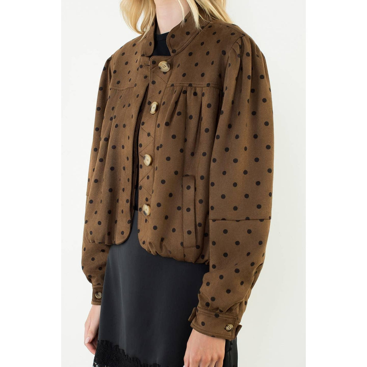 Polka Dot Jacket With Side Pockets