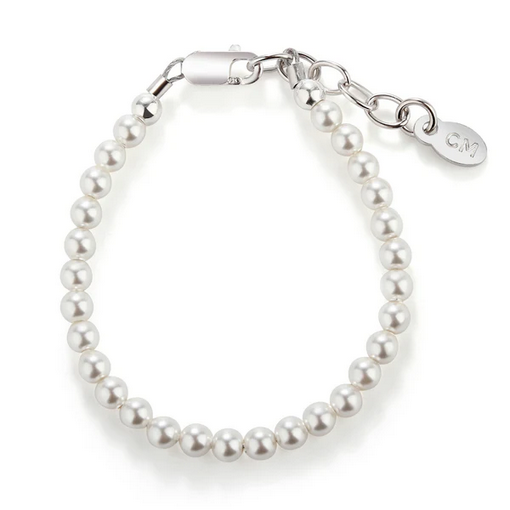 Sterling Silver Simulated Pearl Bracelet for Little Girls