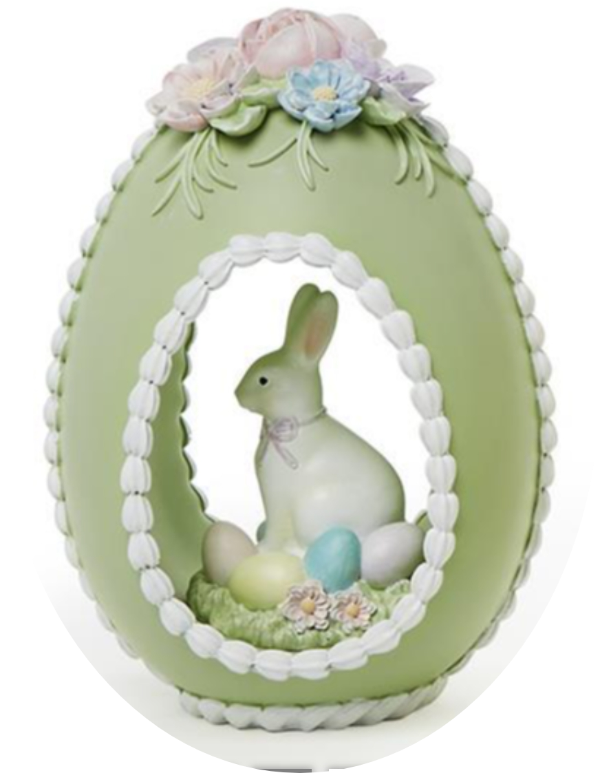 Hand-Painted Egg with Bunny