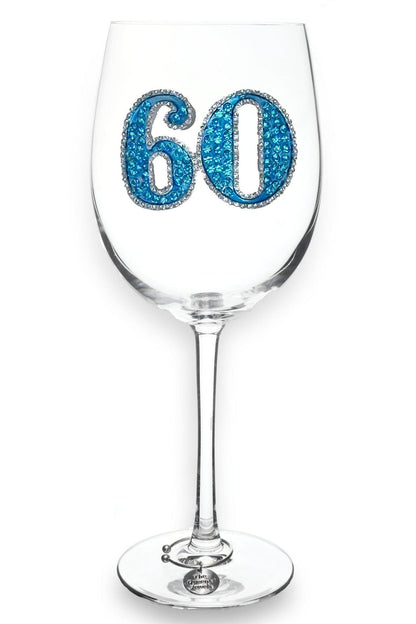 60th Birthday Jeweled Glass