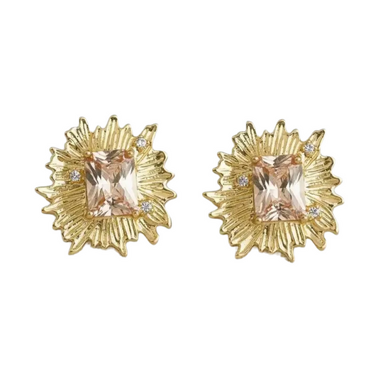 Floral Gemstone Studs