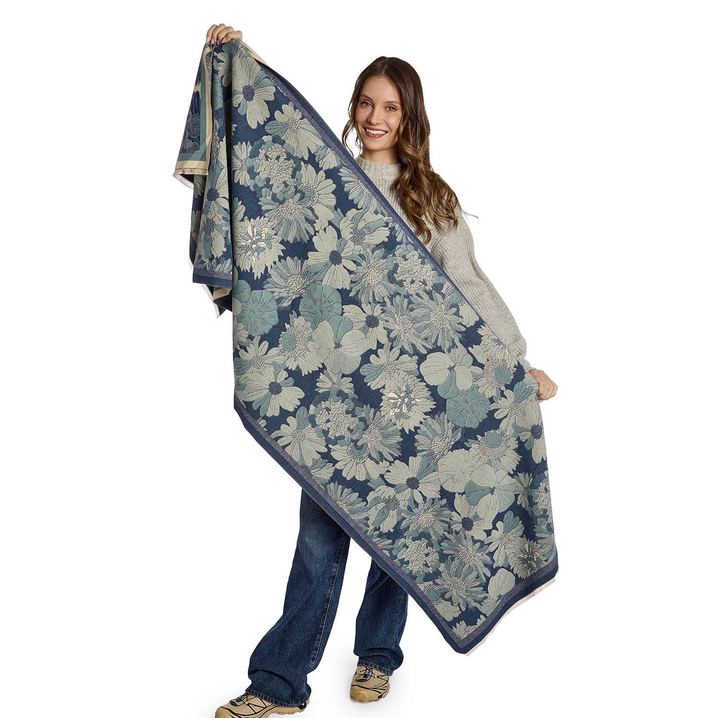 Studio Floral Motif 2-Sided Softer than Cashmere Shawl