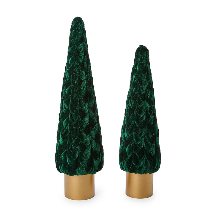 Braided Velvet Ribbon Trees with Wooden Base