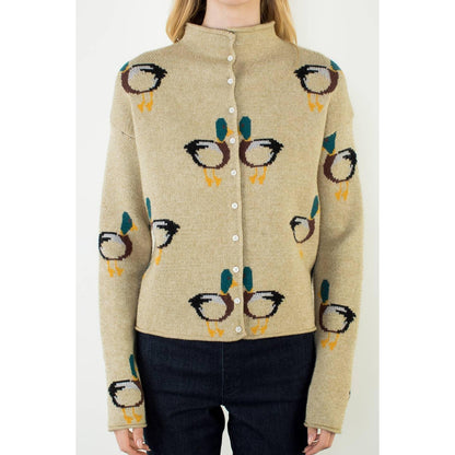 Duck Print Cardigan