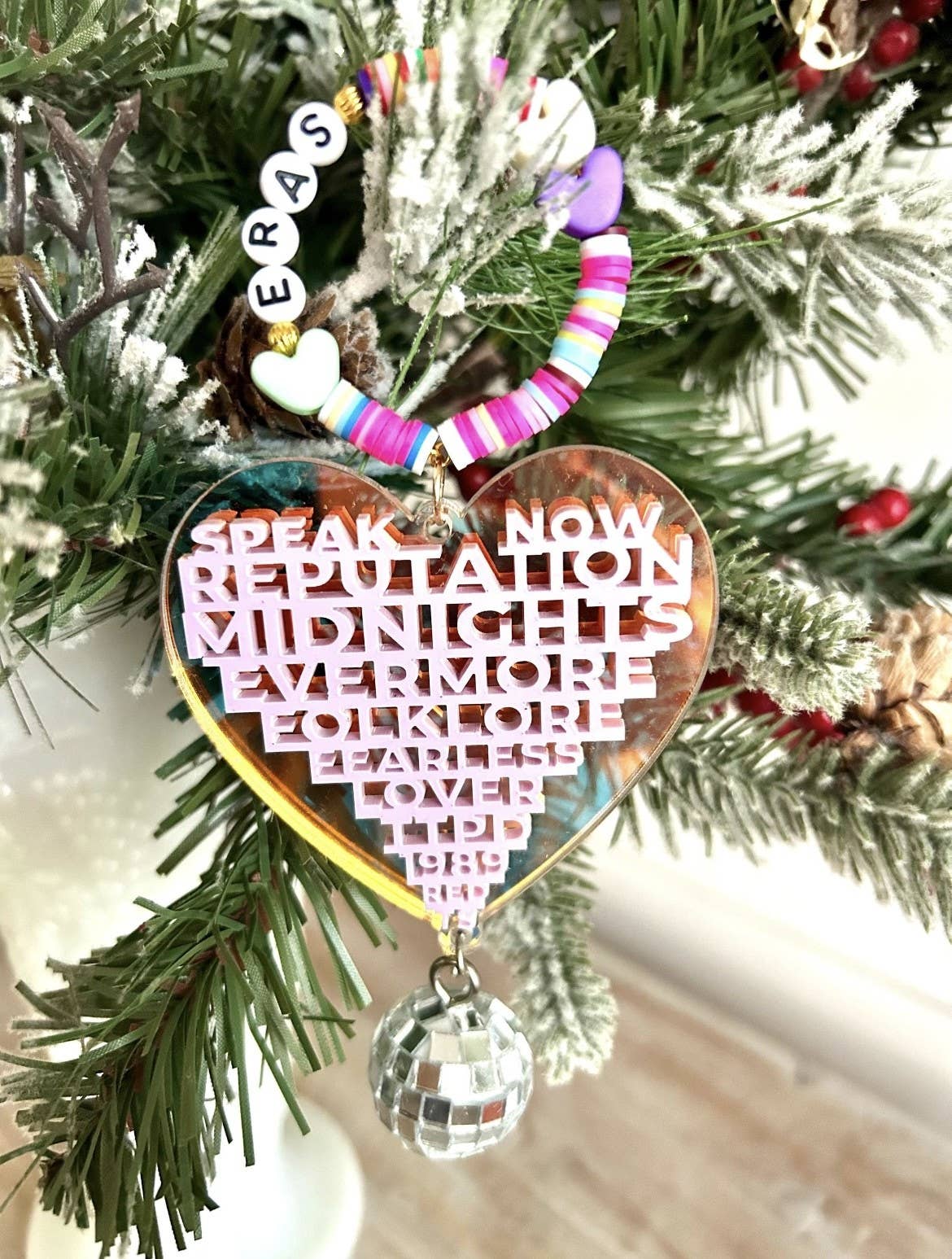 Taylor Swift ERAS heart ornament