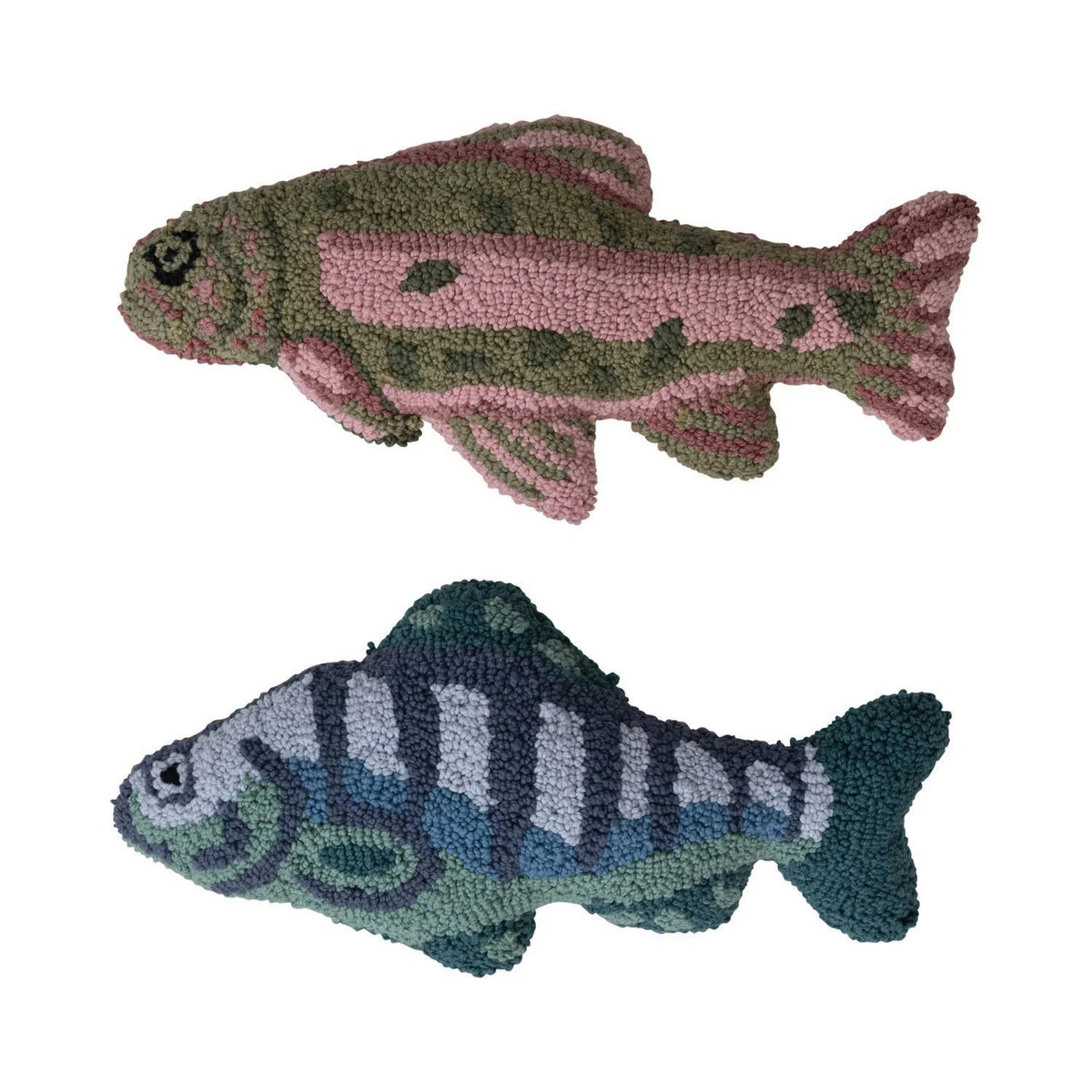Woven Cotton Tuffed Fish Pillow