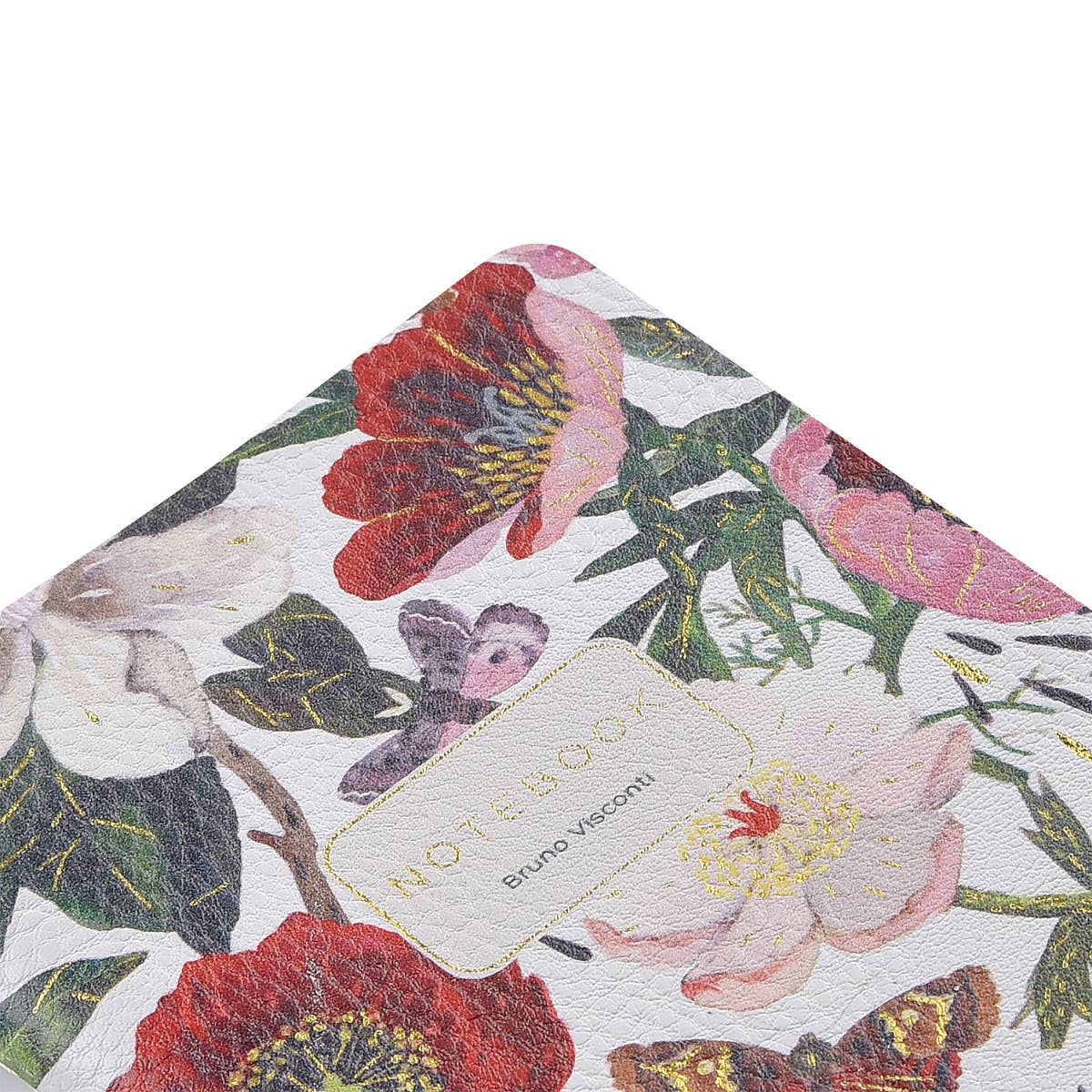 Vegan Leather A5 Notebook - Peonies 