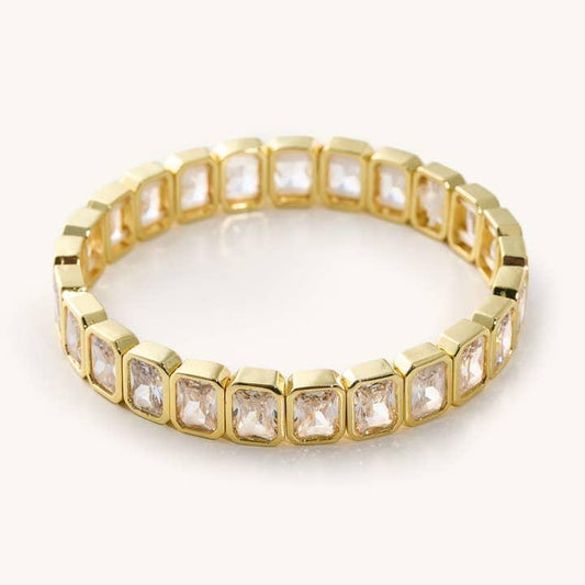 Wren Baguette Crystal Elastic Bracelet