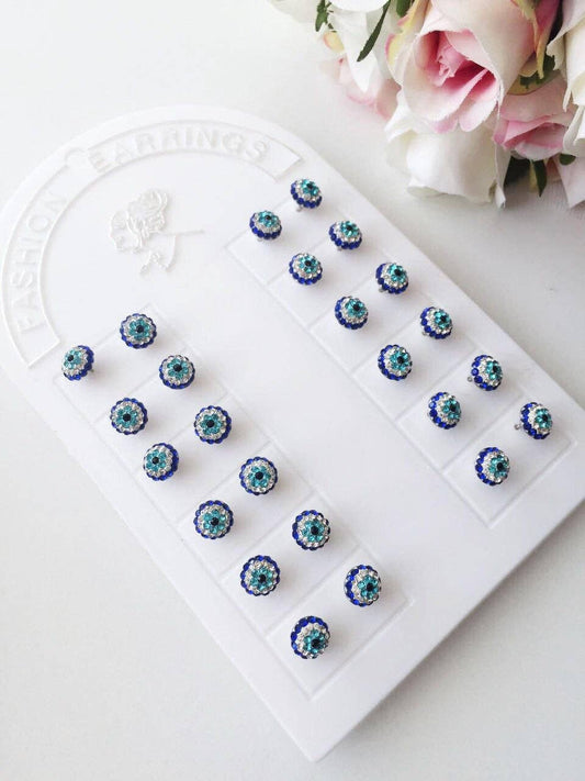 Evil Eye Zirconia Stud Earrings