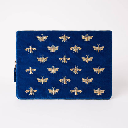 Honey Bee Cobalt Laptop Case Large