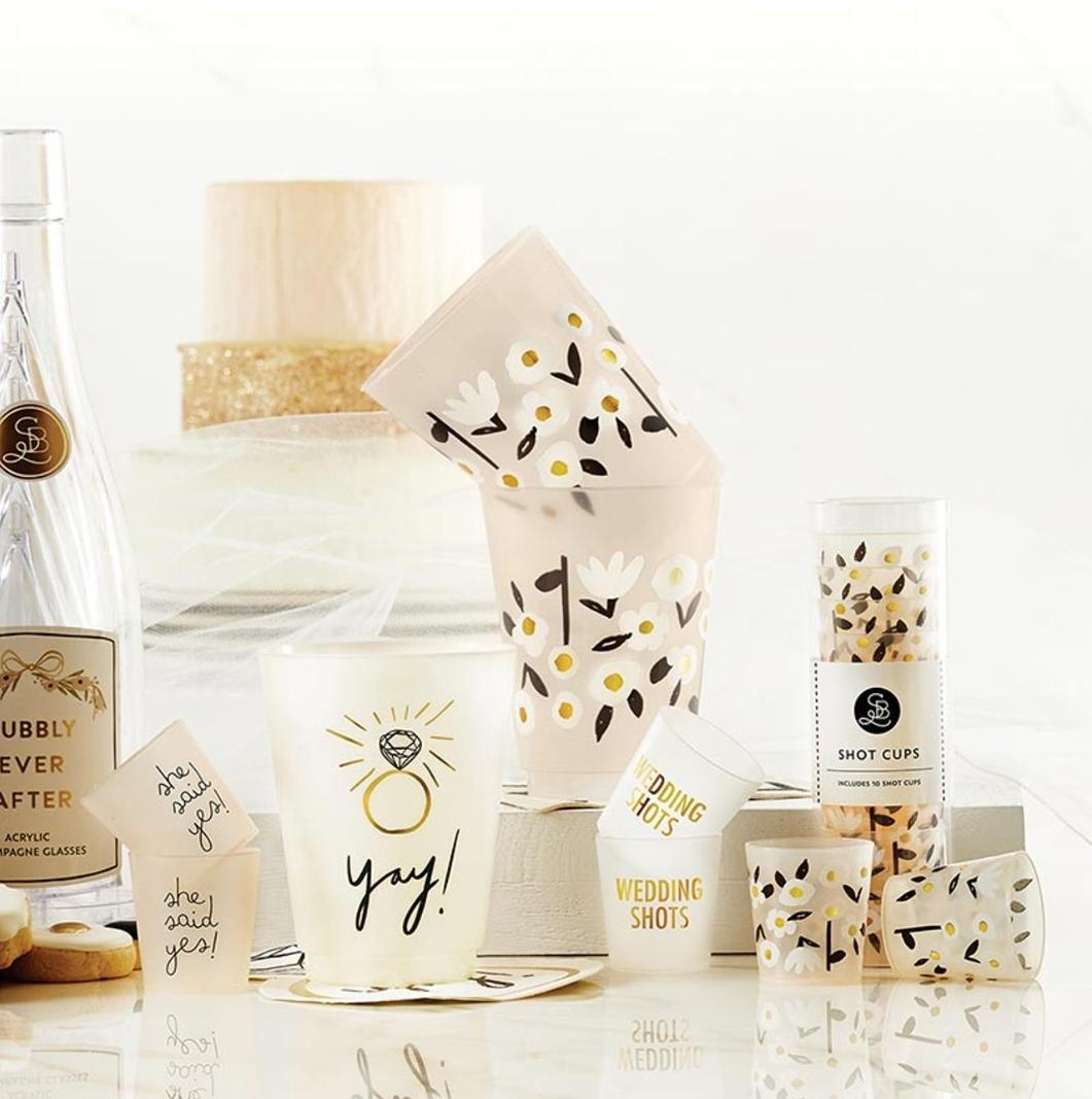 Frosted Reusable Cups - Wedding