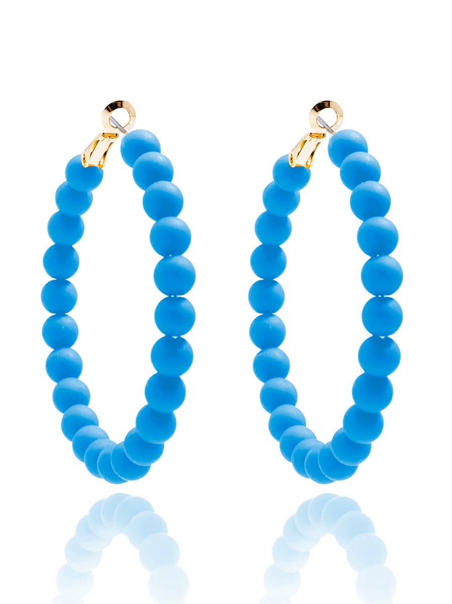 Matte Beaded Hoop Earring