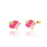 Prickly Pink Hedgehog Cutie Stud Earrings