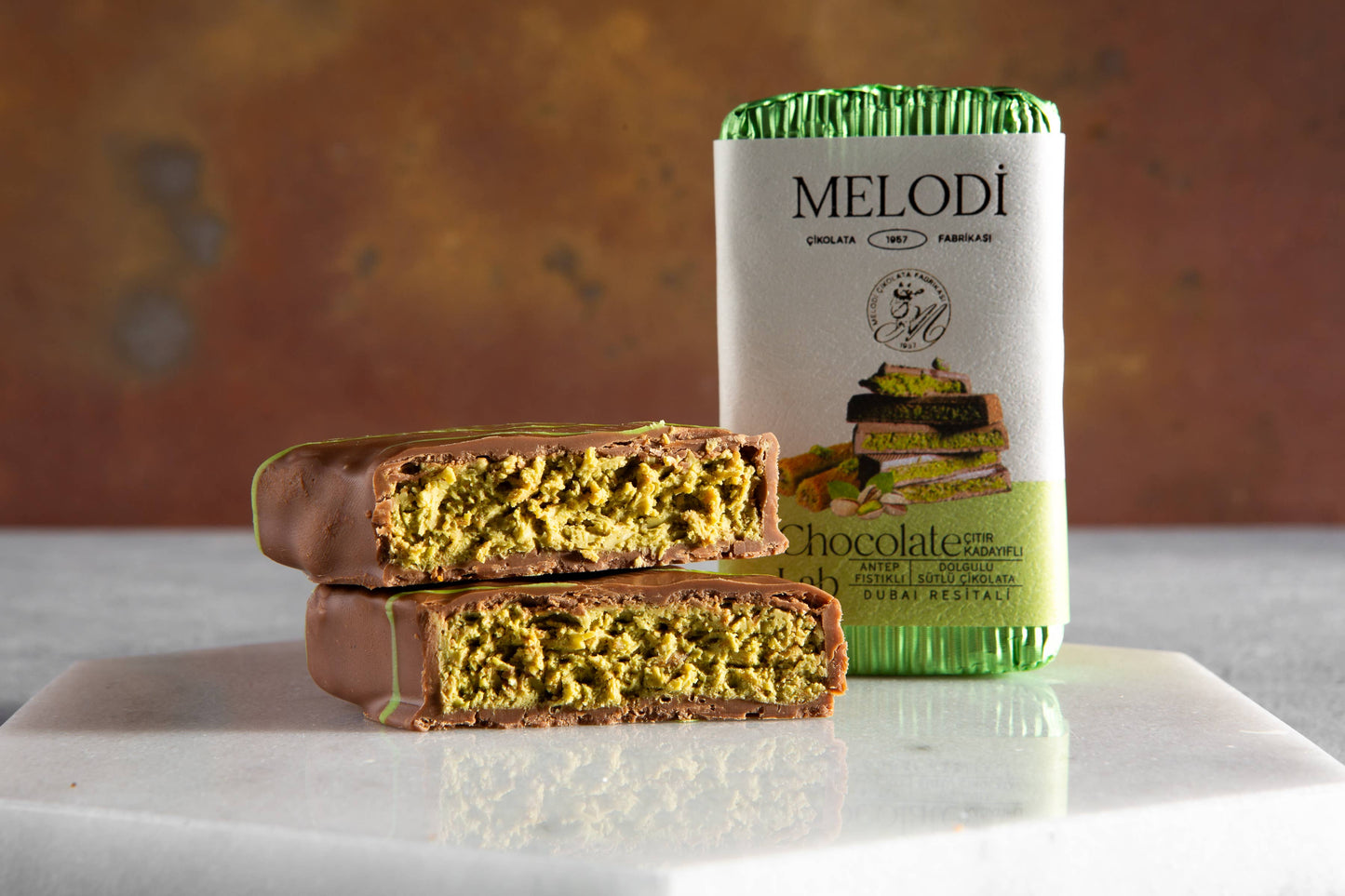 Famous Dubai Chocolate Bar, Premium Pistachio,  3.35 oz