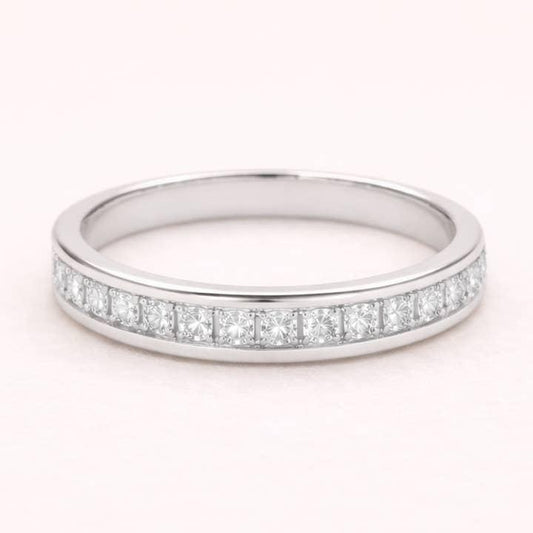 Krista Crystal Band Silver Ring