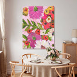 Flowers & Vines - Pink Stretched Canvas