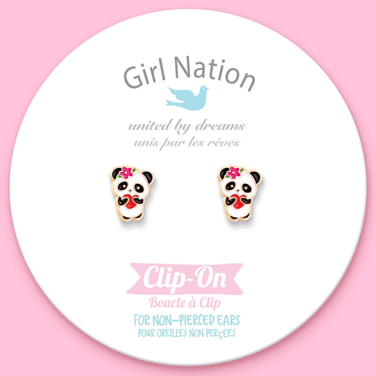 CLIP ON Cutie Earrings- Panda Love