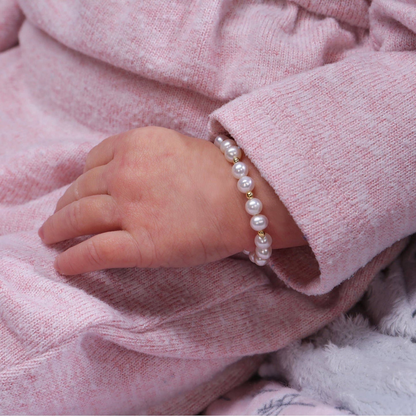 Girls 14K Gold-Plated Pearl Baby Bracelet Children's Jewelry